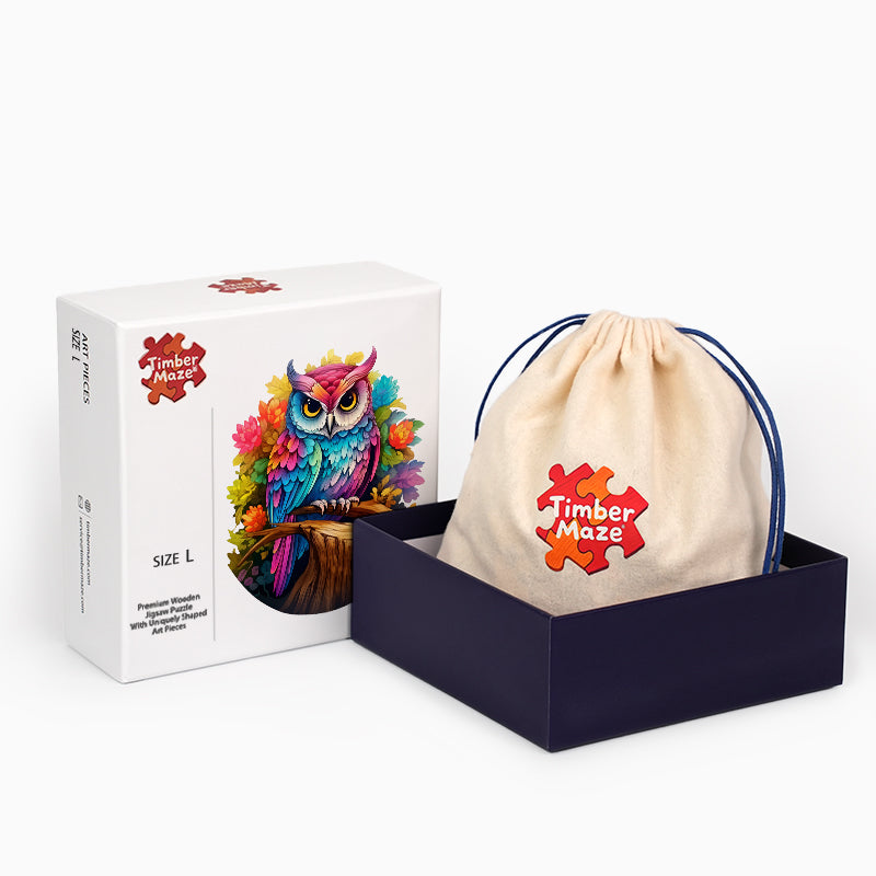 Colorful Mystic Owl - Wooden Jigsaw Puzzle