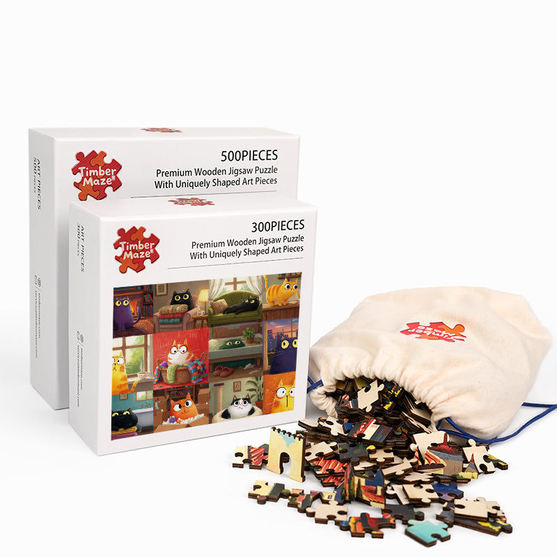 Cat Moments - Wooden Jigsaw Puzzle