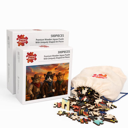 Red Dead Redemption Cat Project - Wooden Jigsaw Puzzle