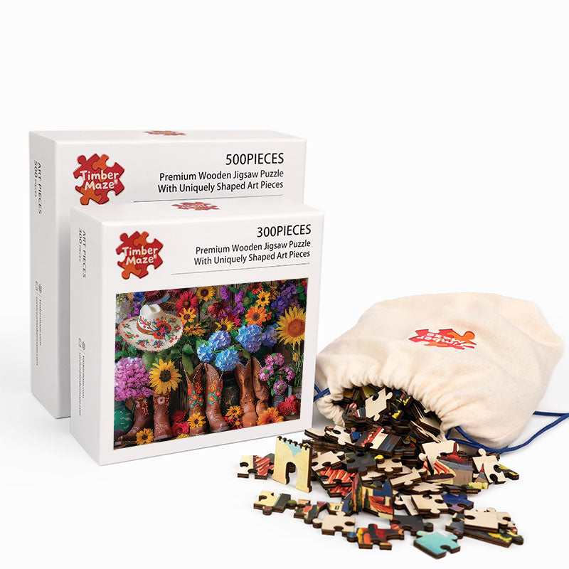 Boho Boots - Wooden Jigsaw Puzzle
