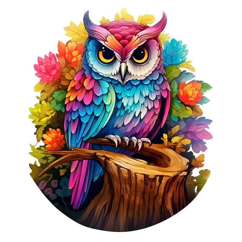 Colorful Mystic Owl - Wooden Jigsaw Puzzle