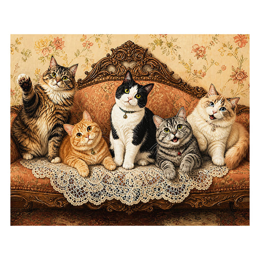 Cat on the Sofa 2 - Wooden Jigsaw Puzzle
