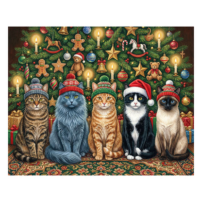 Merry Meowmas - Wooden Jigsaw Puzzle