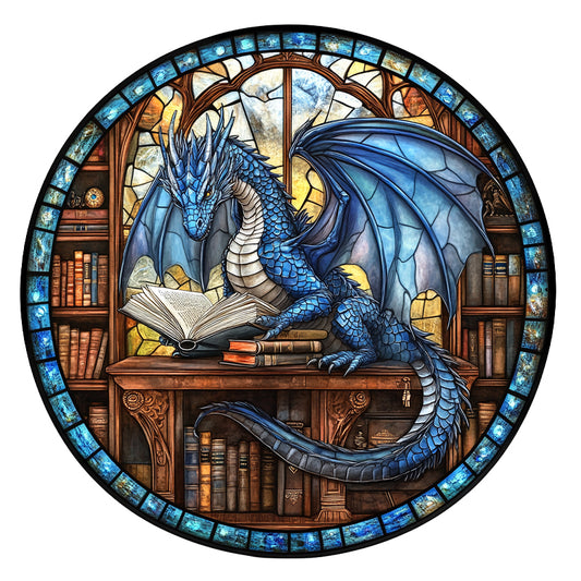 Dragon of Wisdom in the Library - Wooden Jigsaw Puzzle