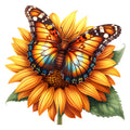 Monarch Butterfly on Sunflower - Wooden Jigsaw Puzzle
