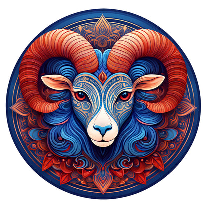 Mandala Aries - Wooden Jigsaw Puzzle