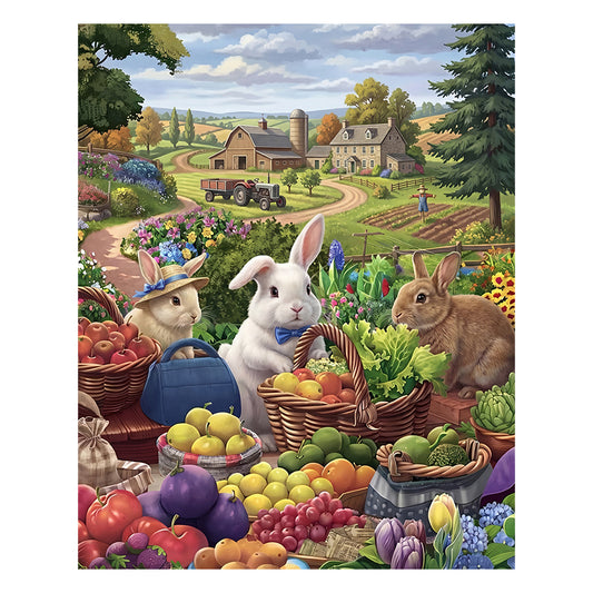 Pastoral Rabbits’ Market - Wooden Jigsaw Puzzle