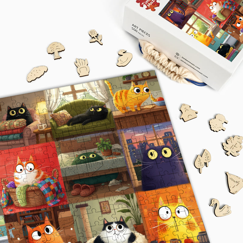 Cat Moments - Wooden Jigsaw Puzzle