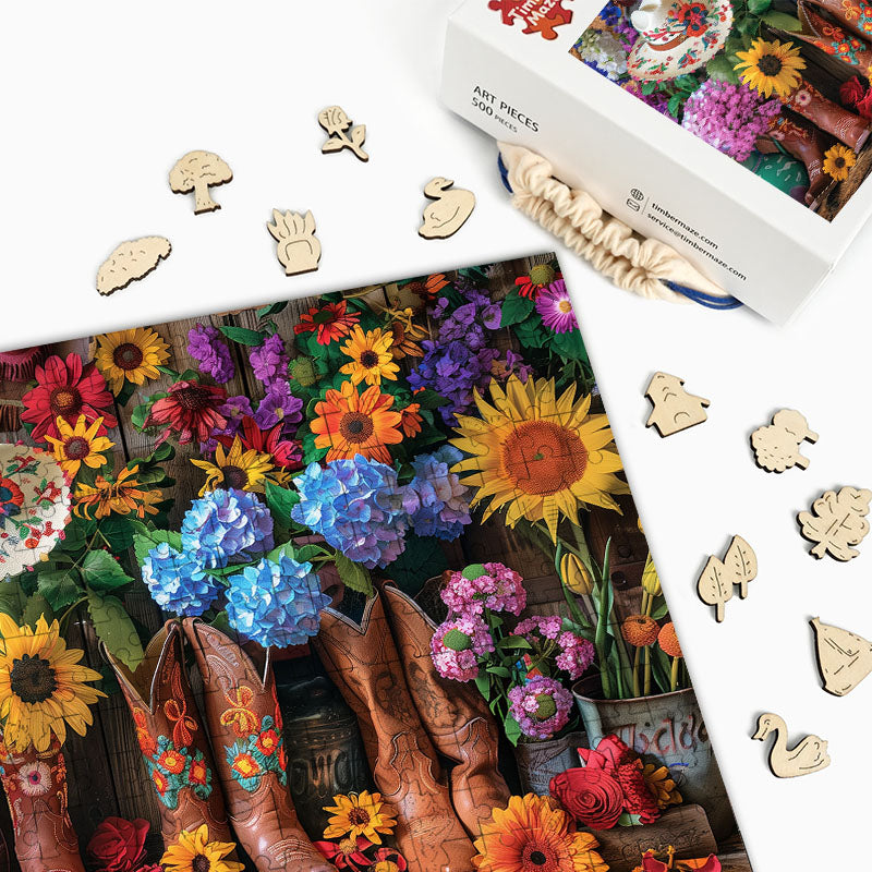 Boho Boots - Wooden Jigsaw Puzzle
