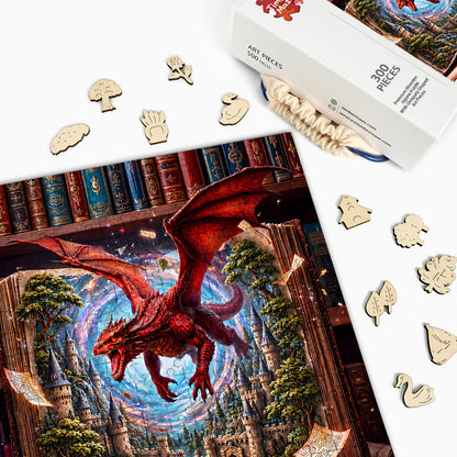 Fantasy Dragon Castle - Wooden Jigsaw Puzzle
