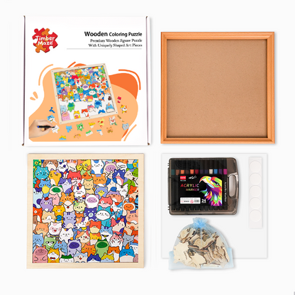 Mischief Monsters - Wooden Coloring Puzzle