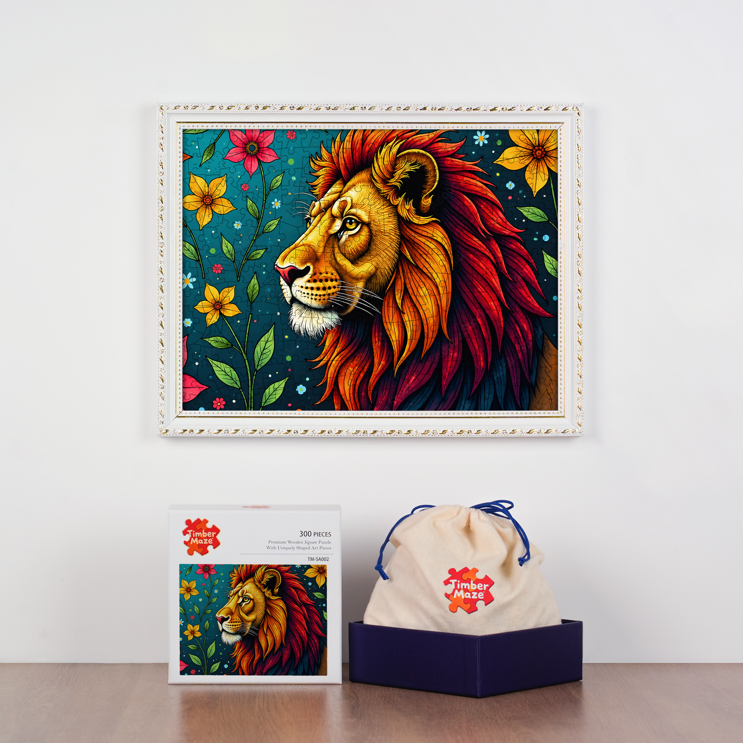 Starry Garden Lion - Wooden Jigsaw Puzzle