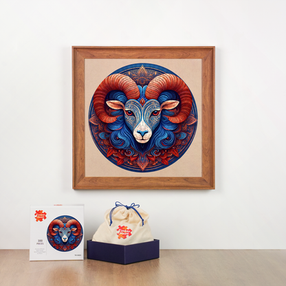 Mandala Aries - Wooden Jigsaw Puzzle
