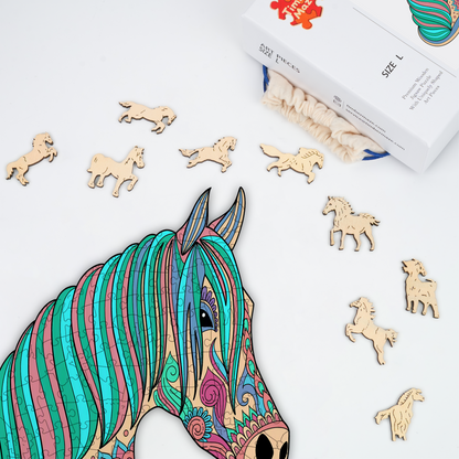 Boho Horse - Wooden Jigsaw Puzzle