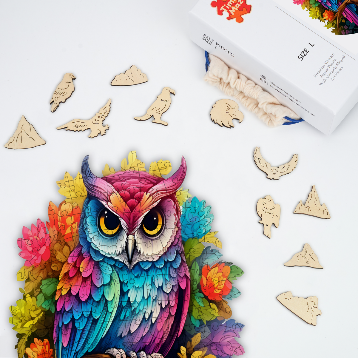 Colorful Mystic Owl - Wooden Jigsaw Puzzle