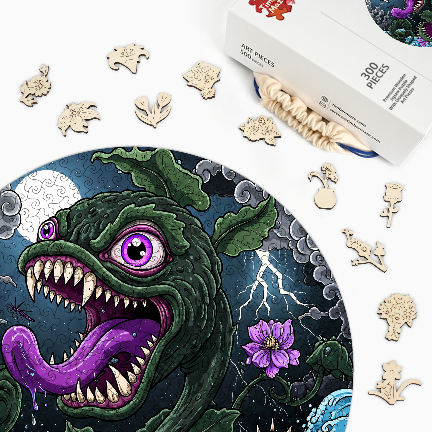 Abyssal Bloom - Wooden Jigsaw Puzzle