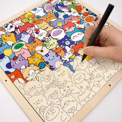 Little Kitties - Wooden Coloring Puzzle