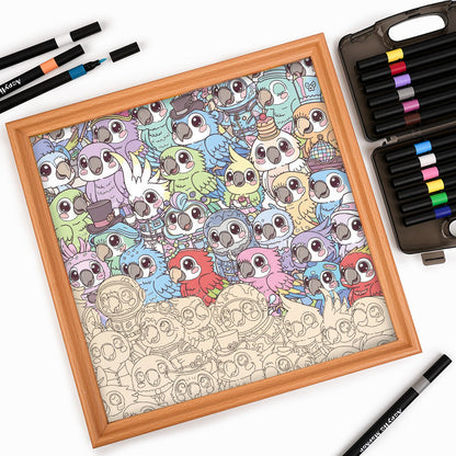 Budgerigar - Wooden Coloring Puzzle