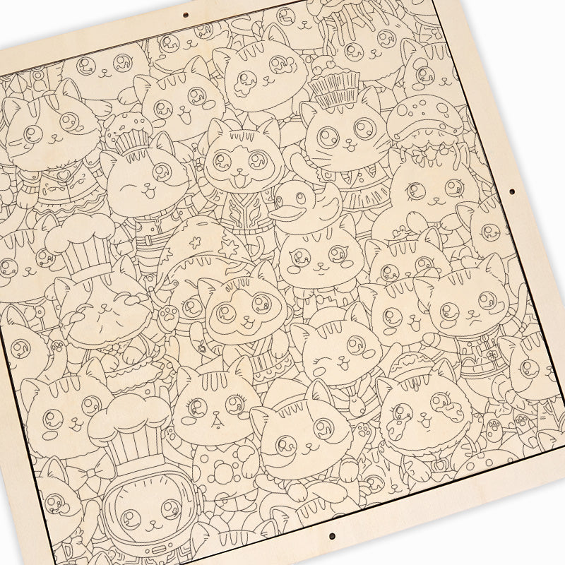 Cats I - Wooden Coloring Puzzle