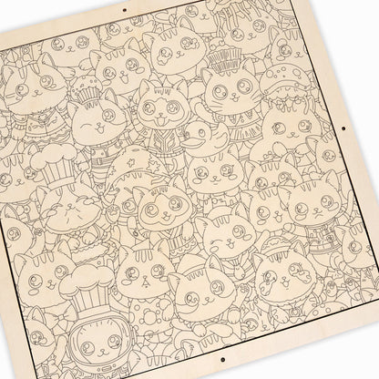 Cats I - Wooden Coloring Puzzle