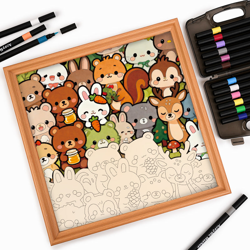 Forest Crew - Wooden Coloring Puzzle