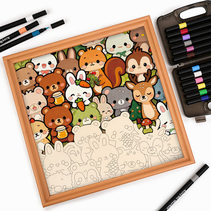 Forest Crew - Wooden Coloring Puzzle