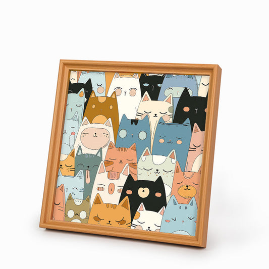 Line Kittens - Wooden Coloring Puzzle