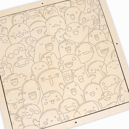 Mischief Monsters - Wooden Coloring Puzzle