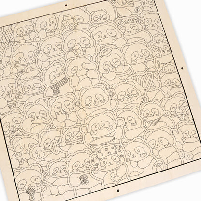Panda III - Wooden Coloring Puzzle