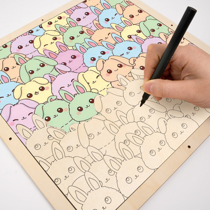 rabbit - Wooden Coloring Puzzle
