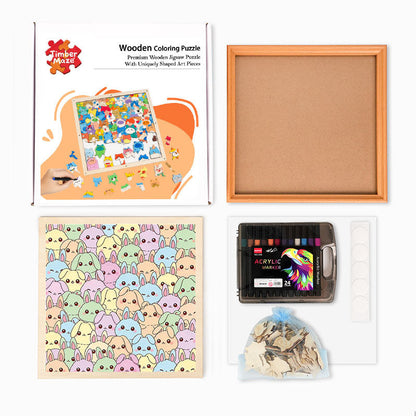rabbit - Wooden Coloring Puzzle