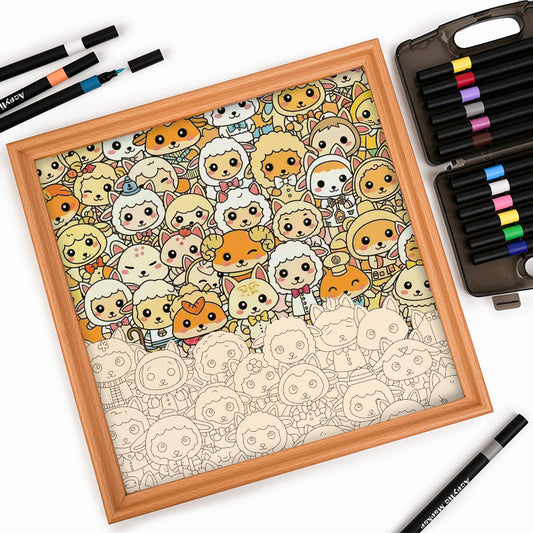 sheep - Wooden Coloring Puzzle