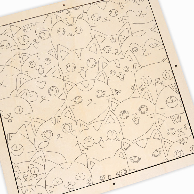 Silly Kitties - Wooden Coloring Puzzle