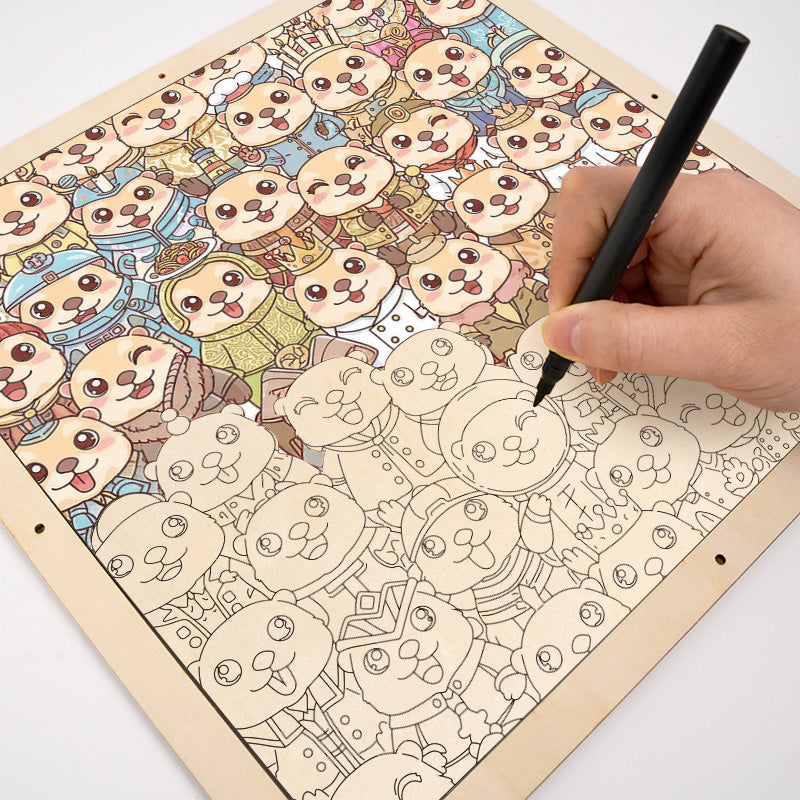 sloth - Wooden Coloring Puzzle