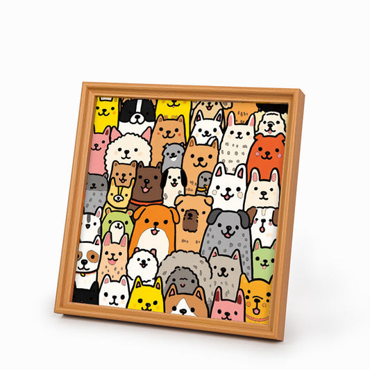 Line Art Puppy - Wooden Coloring Puzzle