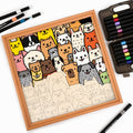 Line Art Puppy - Wooden Coloring Puzzle