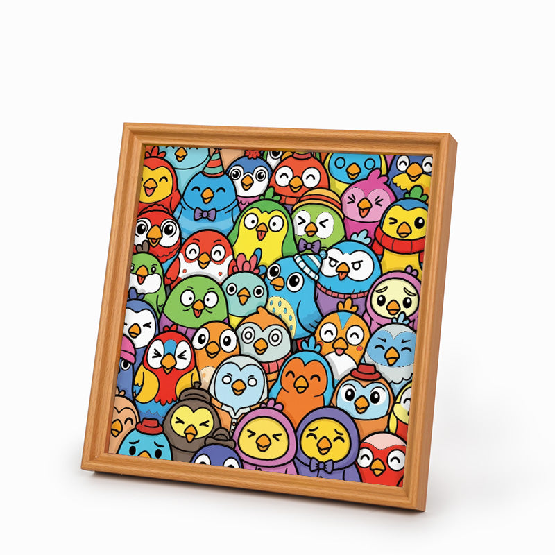 Little Birds - Wooden Coloring Puzzle