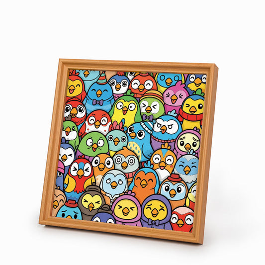 Little Birds - Wooden Coloring Puzzle