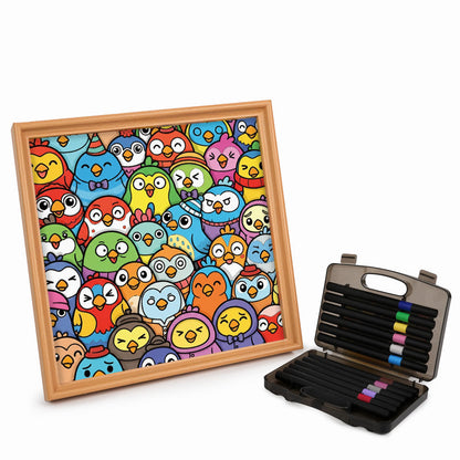 Little Birds - Wooden Coloring Puzzle