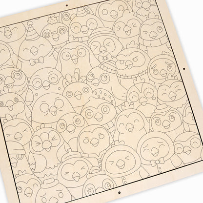 Little Birds - Wooden Coloring Puzzle