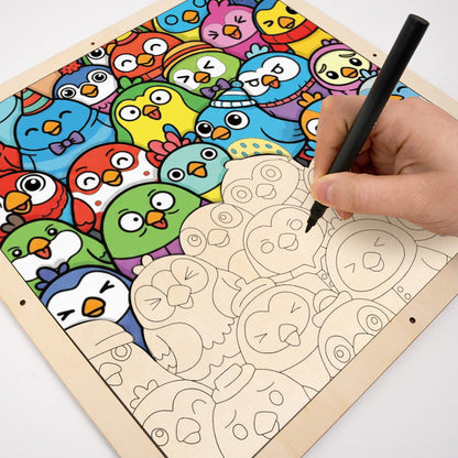 Little Birds - Wooden Coloring Puzzle
