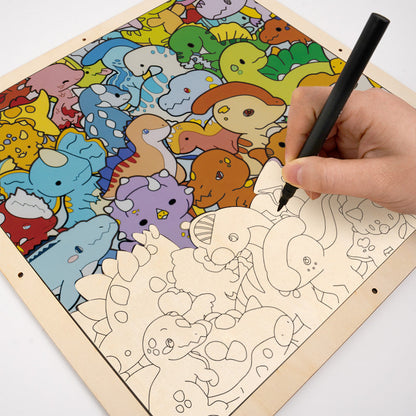 Little Dinos - Wooden Coloring Puzzle