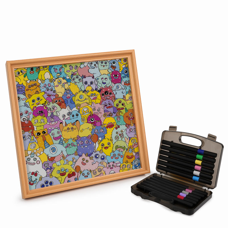Little Monster - Wooden Coloring Puzzle