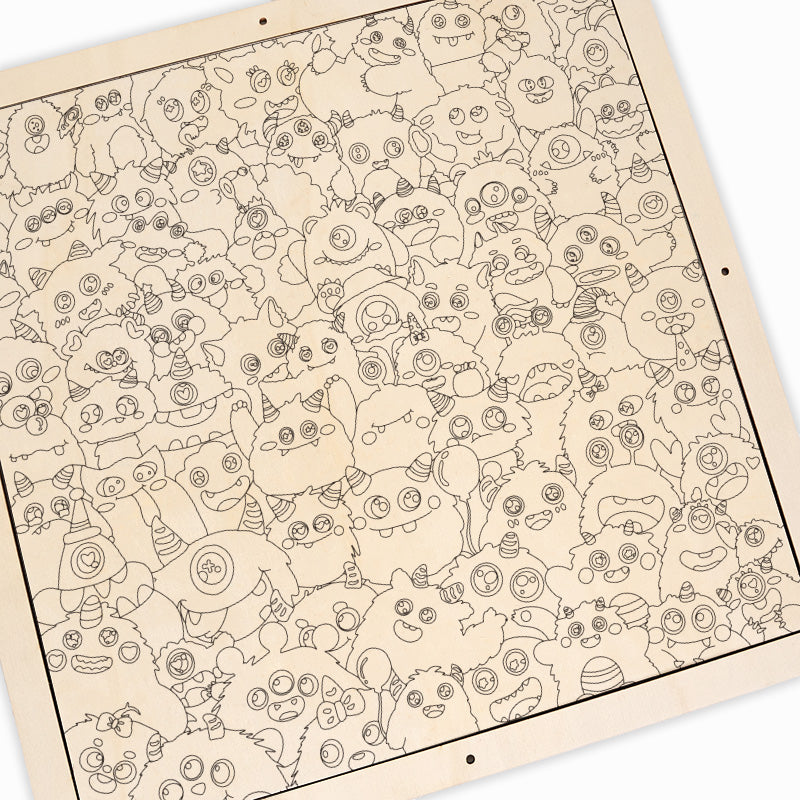 Little Monster - Wooden Coloring Puzzle