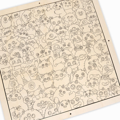 Little Monster - Wooden Coloring Puzzle