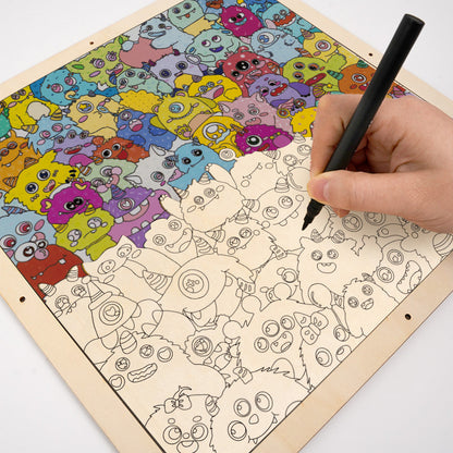 Little Monster - Wooden Coloring Puzzle