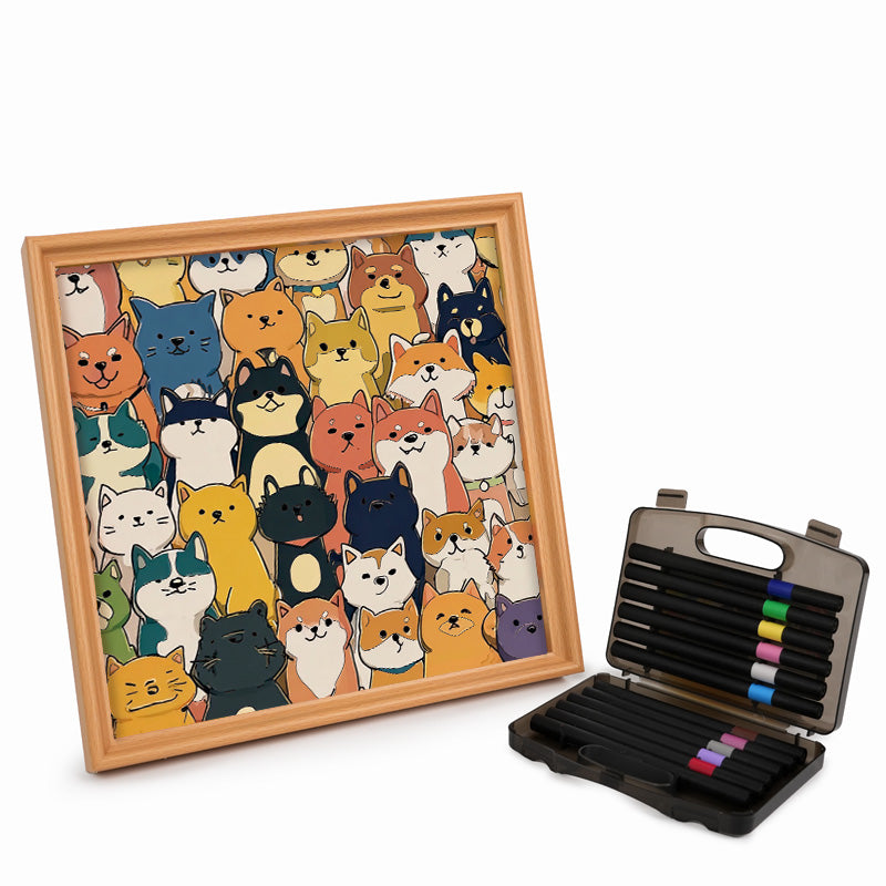 Shiba Inu - Wooden Coloring Puzzle