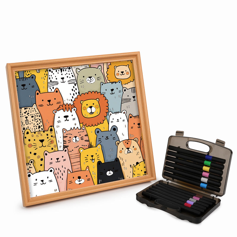 Animal Paradise - Wooden Coloring Puzzle