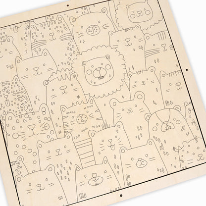 Animal Paradise - Wooden Coloring Puzzle