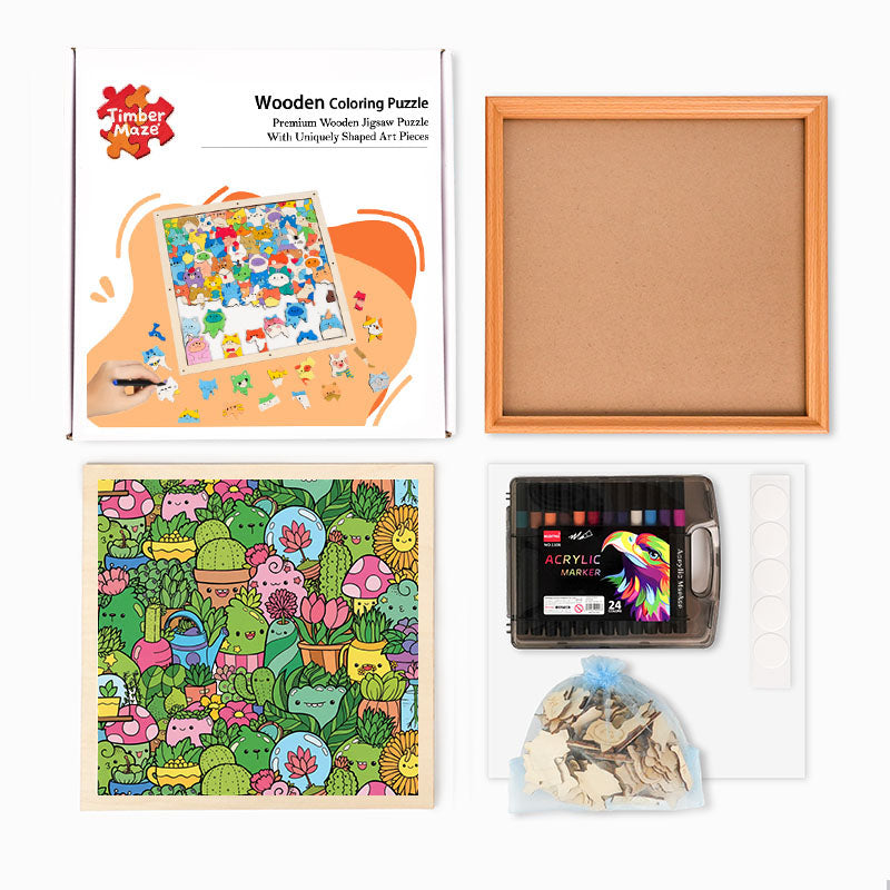 Botanical Paradise - Wooden Coloring Puzzle